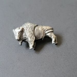 Silver Buffalo Figurine for Small Pets